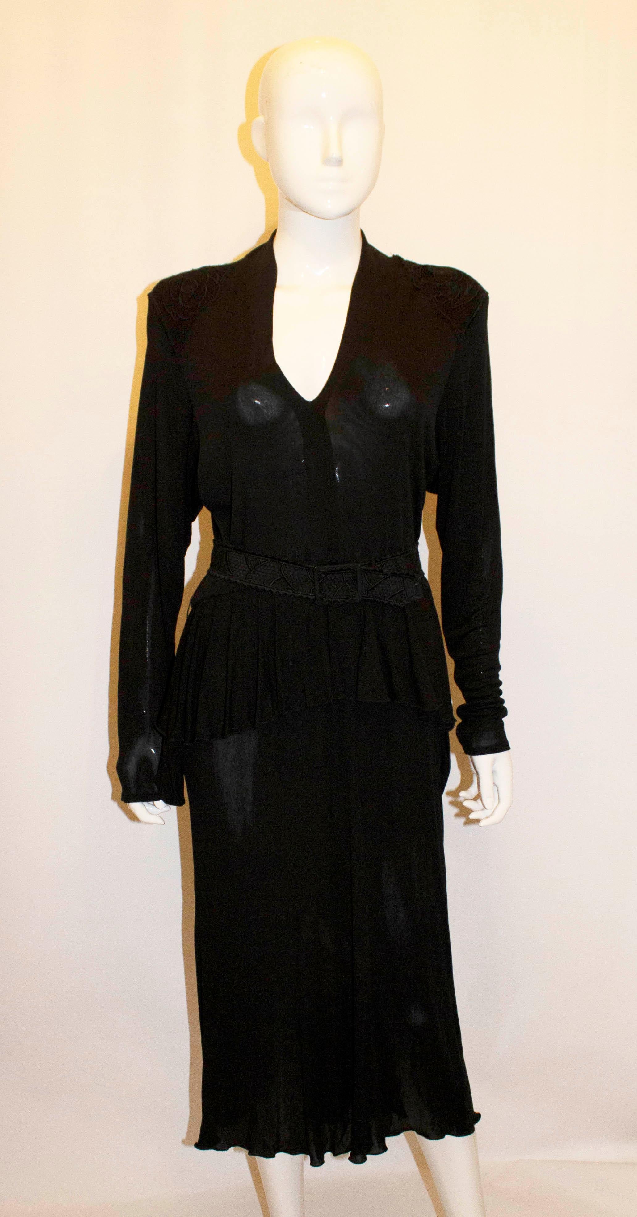 Vintage Janice Wainwright Black Dress For Sale 2