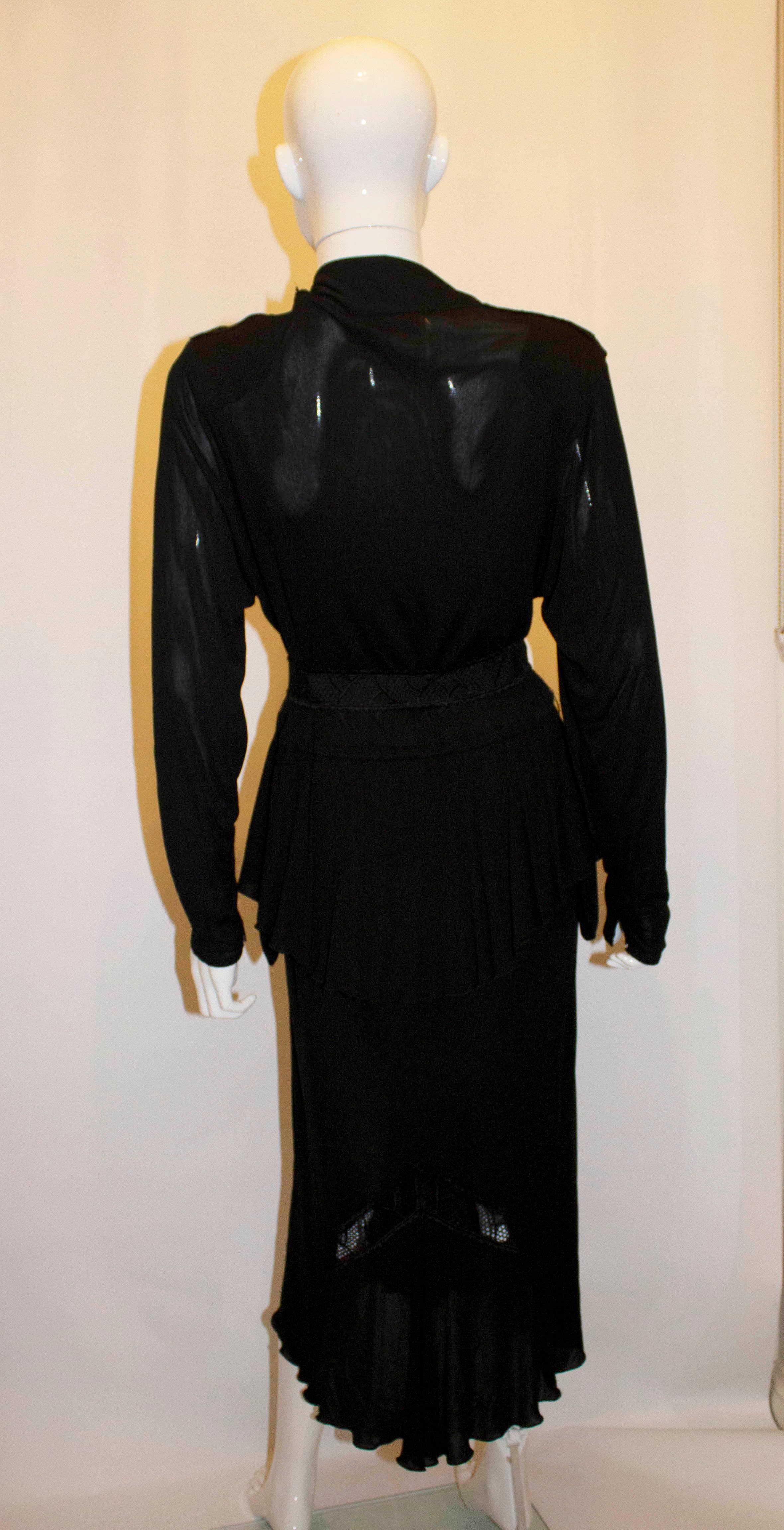 Vintage Janice Wainwright Black Dress For Sale 3