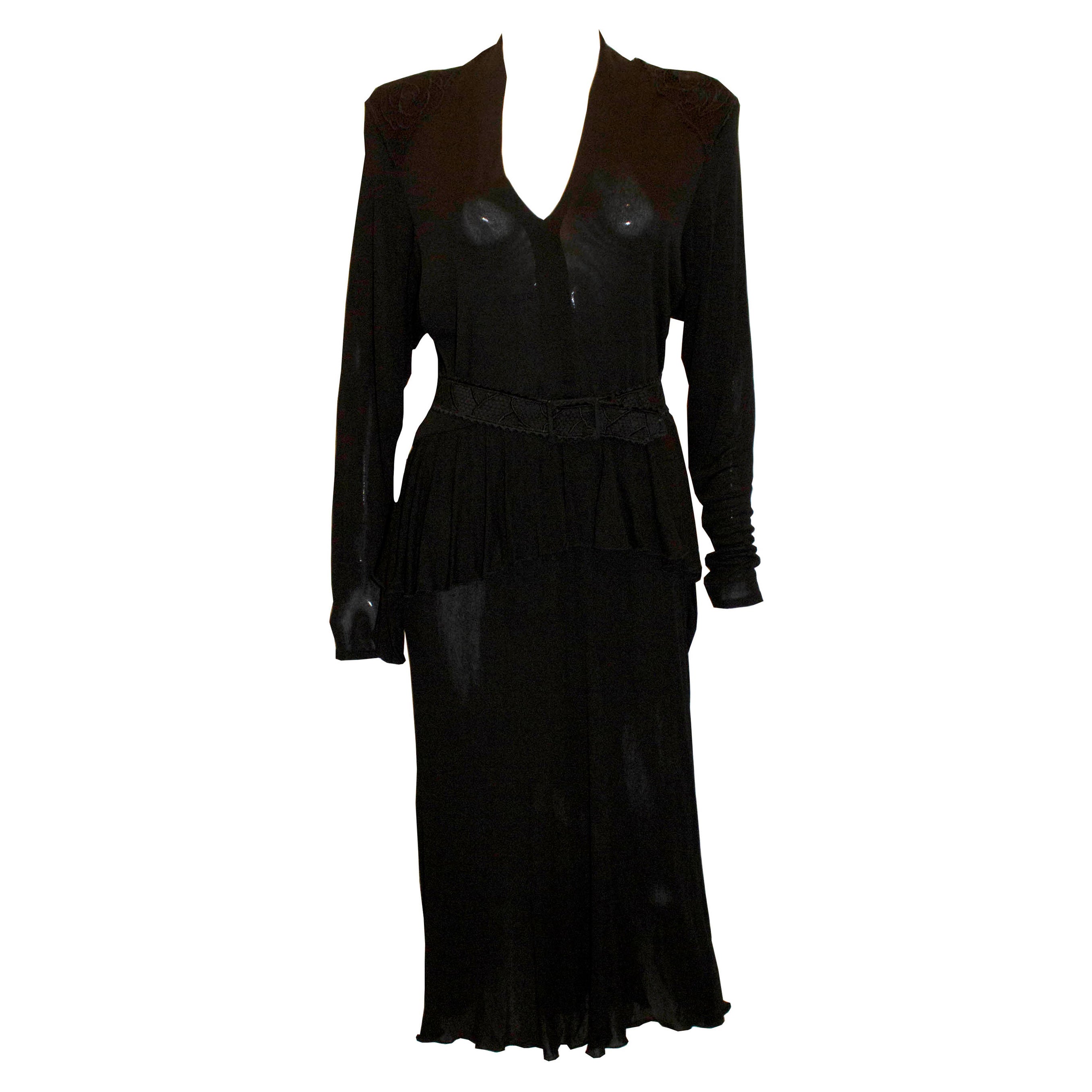 Vestito nero vintage di Janice Wainwright