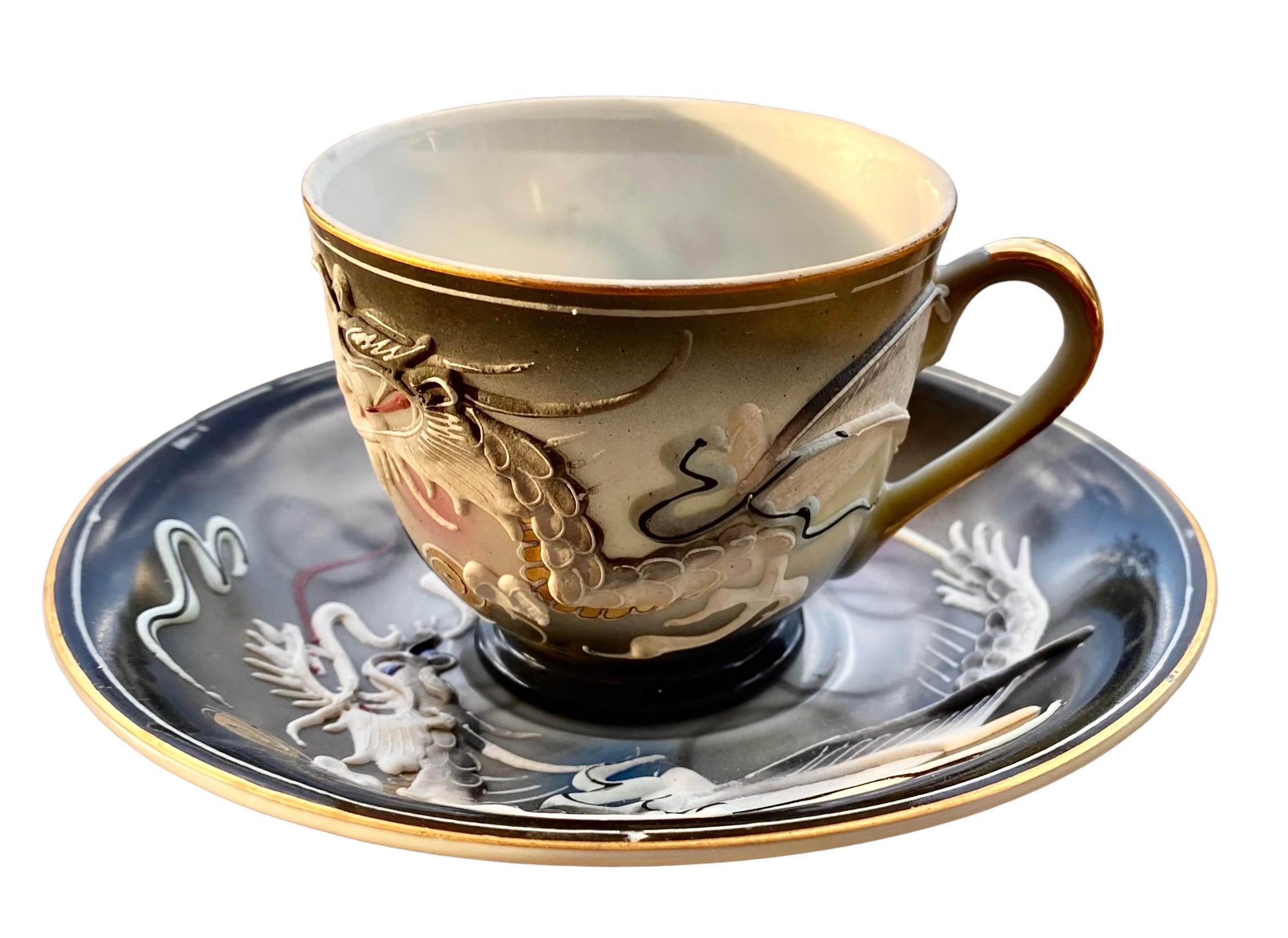 Vintage Japan, Hand Decorated Porcelain Dragon Tea Set 4