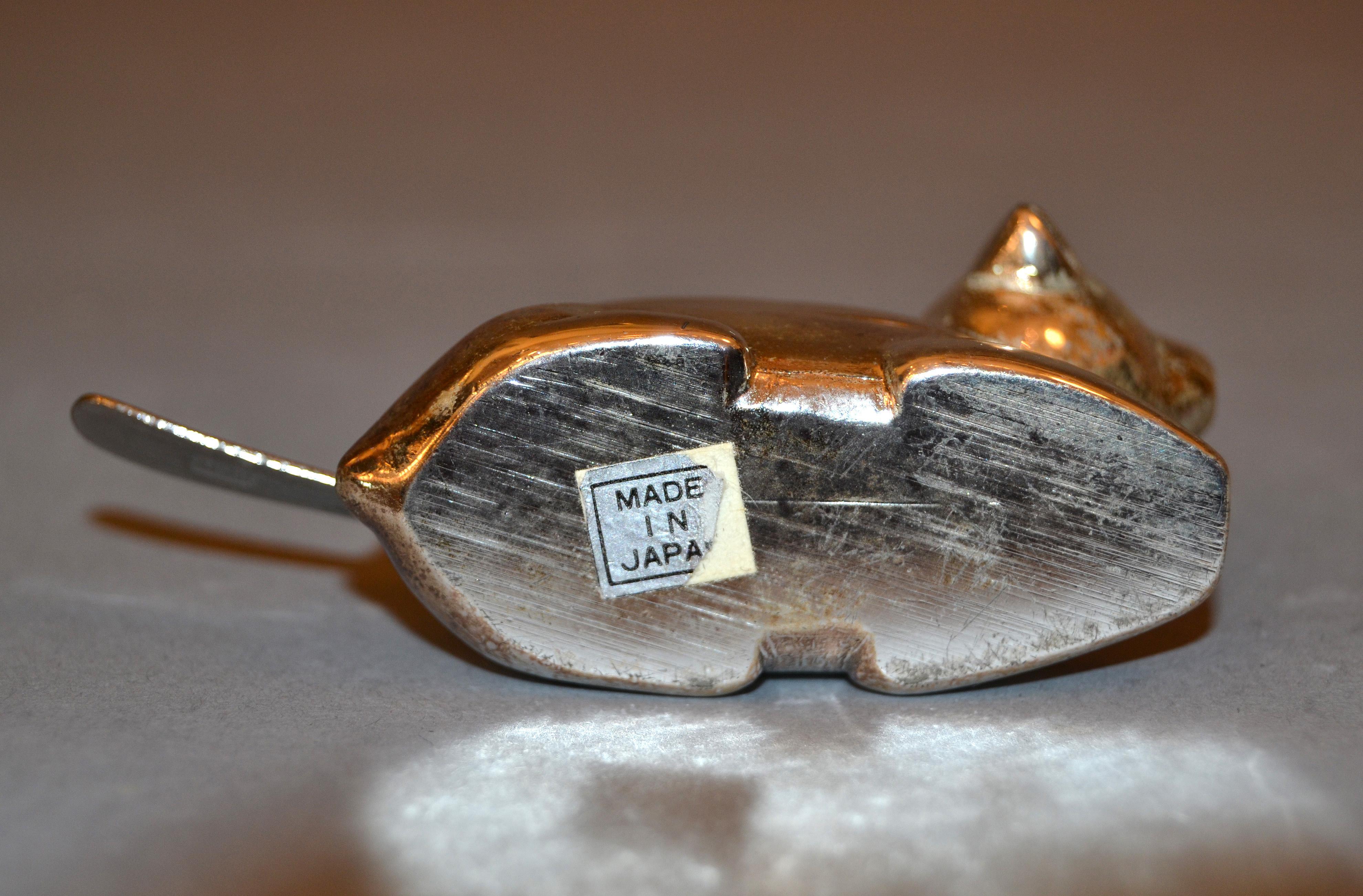 Vintage Japan Silver Plate Sheep Salt Dish Spice Dish and Stainless-Steel Spoon en vente 1