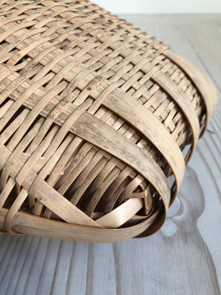 Vintage Japanese 1990s Bamboo Fishing Basket from Kyushuu Island For