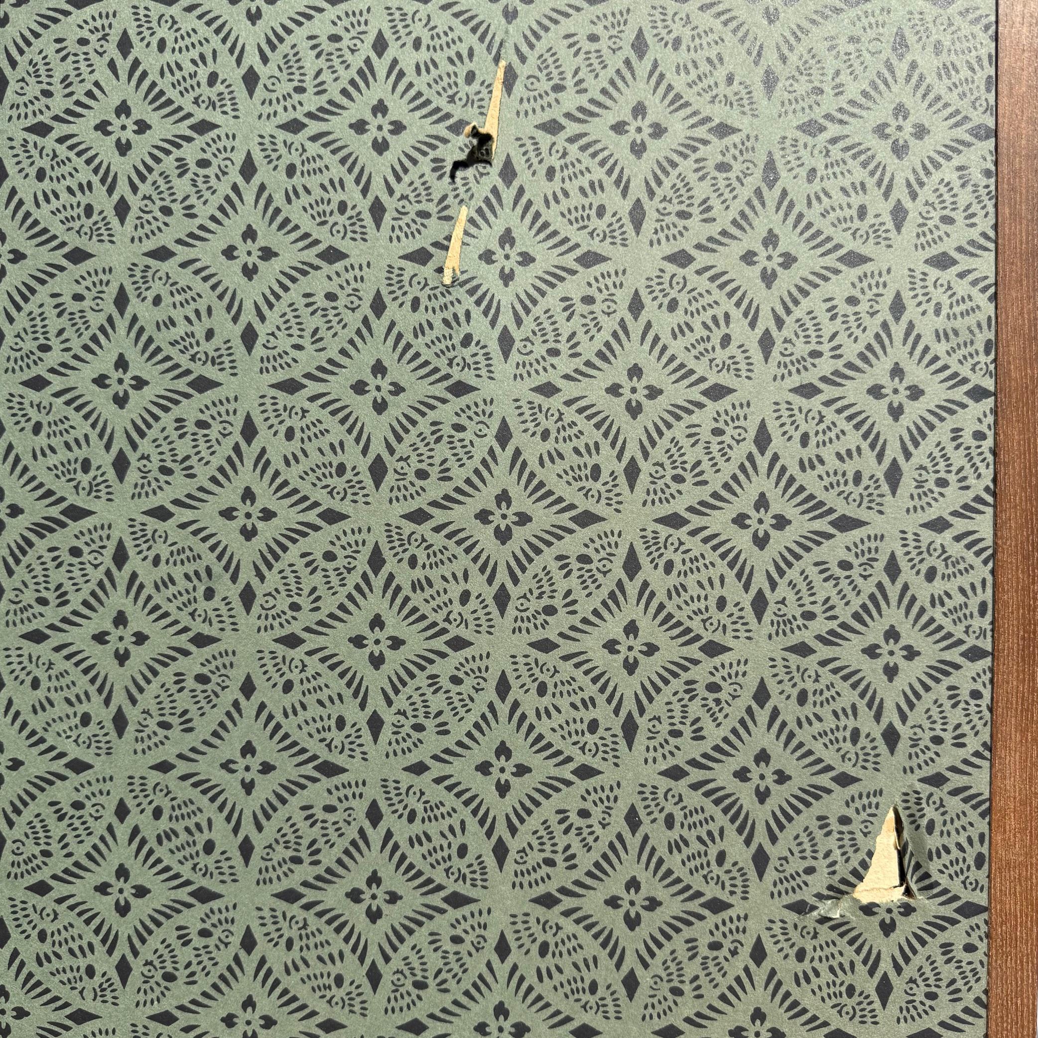 Vintage Japanese 2-panel screen of a Khmer rubbing of Suryavarman II, Angkor Wat For Sale 3