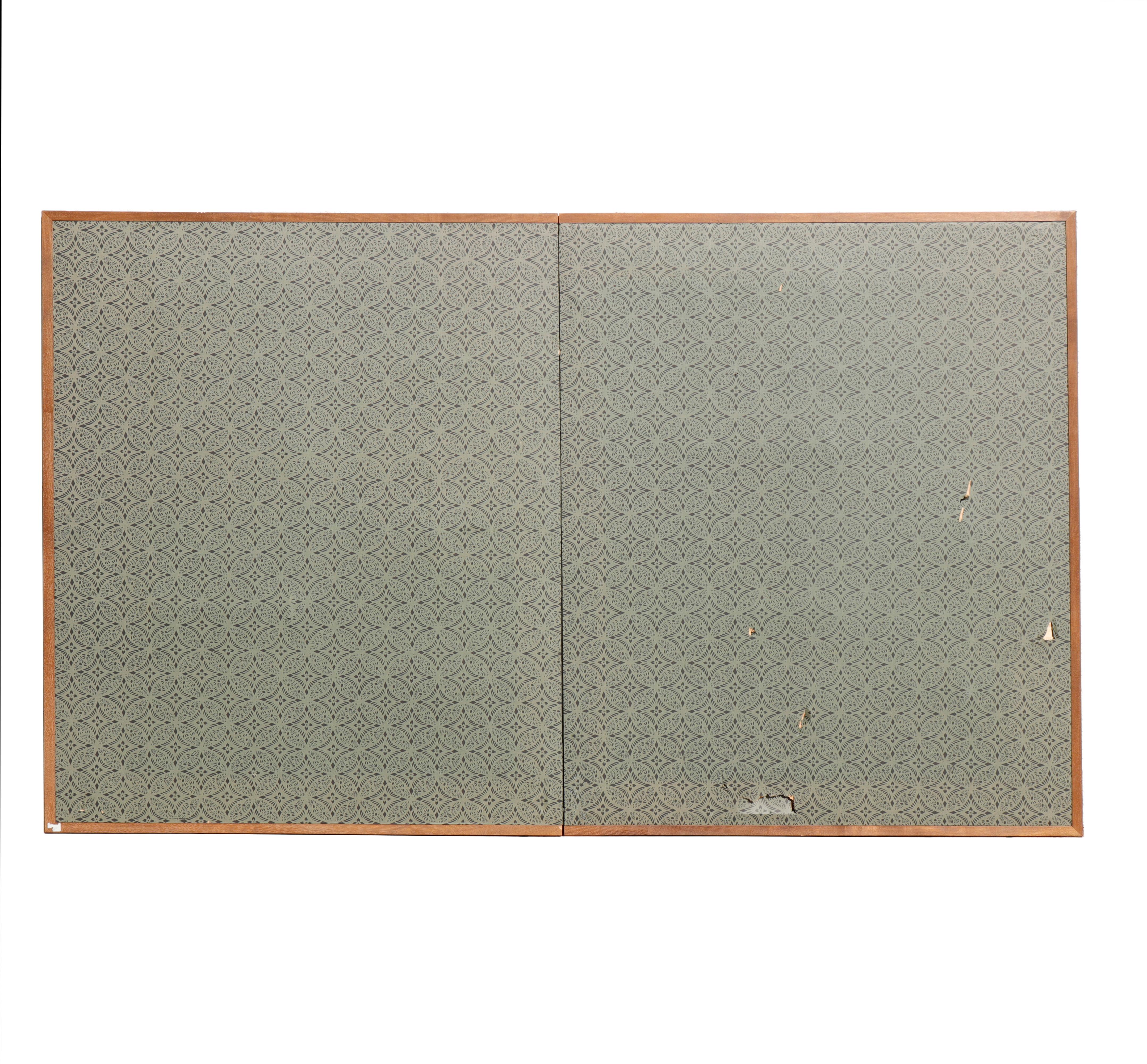 Mid-20th Century Vintage Japanese 2-panel screen of a Khmer rubbing of Suryavarman II, Angkor Wat For Sale