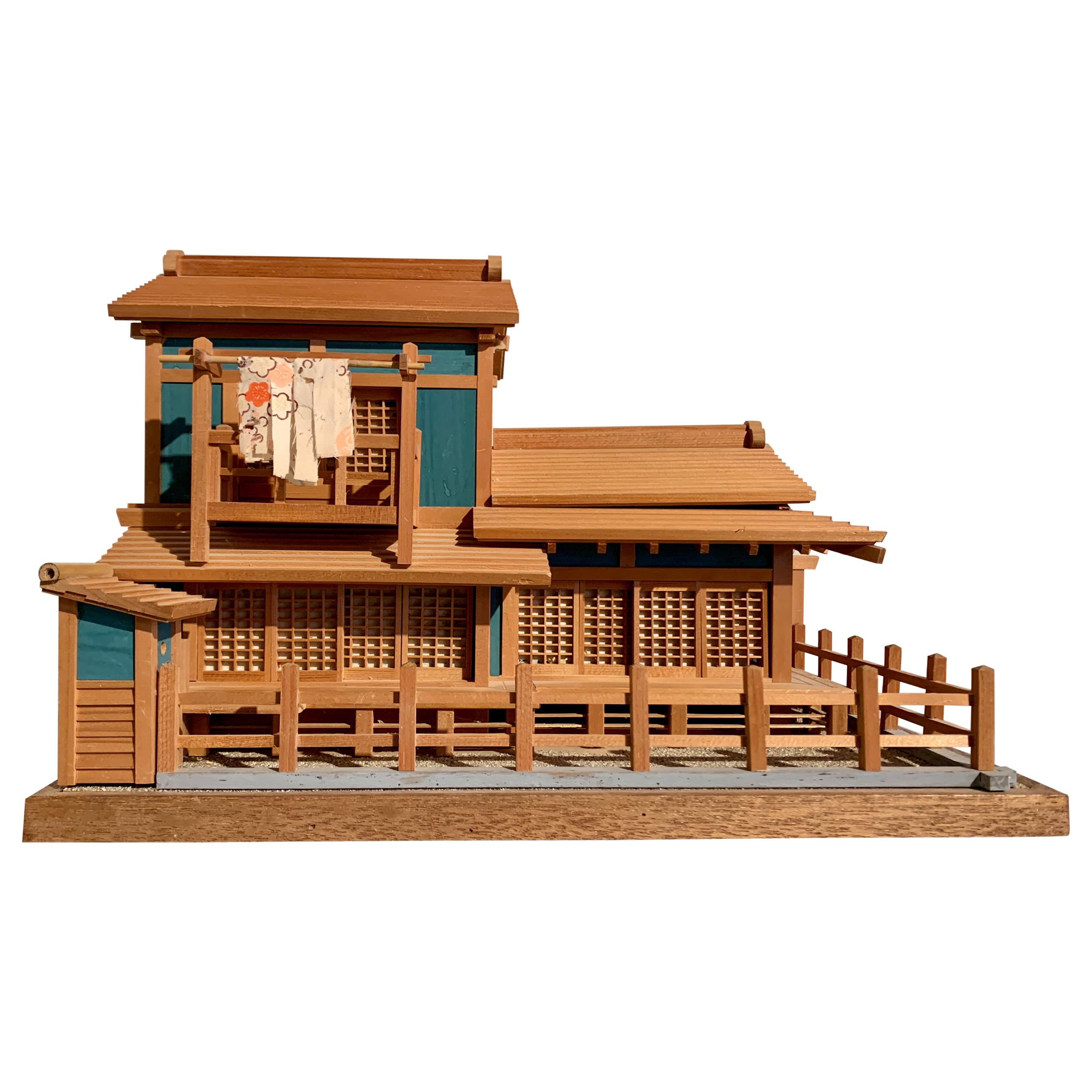 Vintage Japanese Architectural Model of a Traditional House, Mid 20th Century