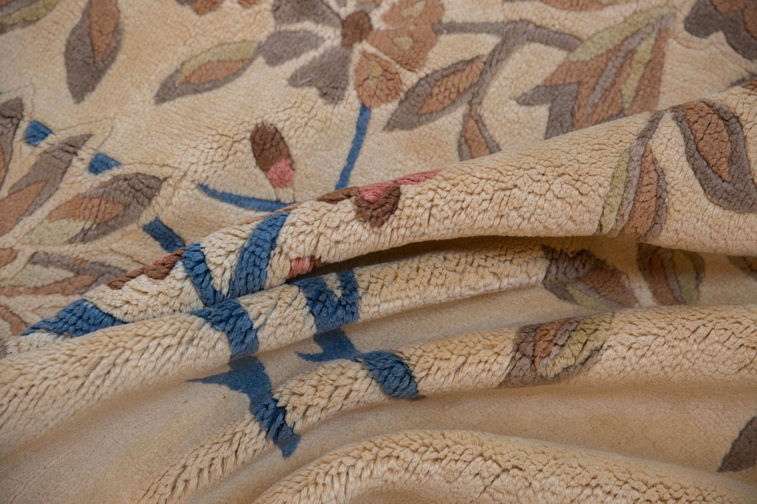 Japanischer Vintage-Teppich im Art-déco-Design im Angebot 5
