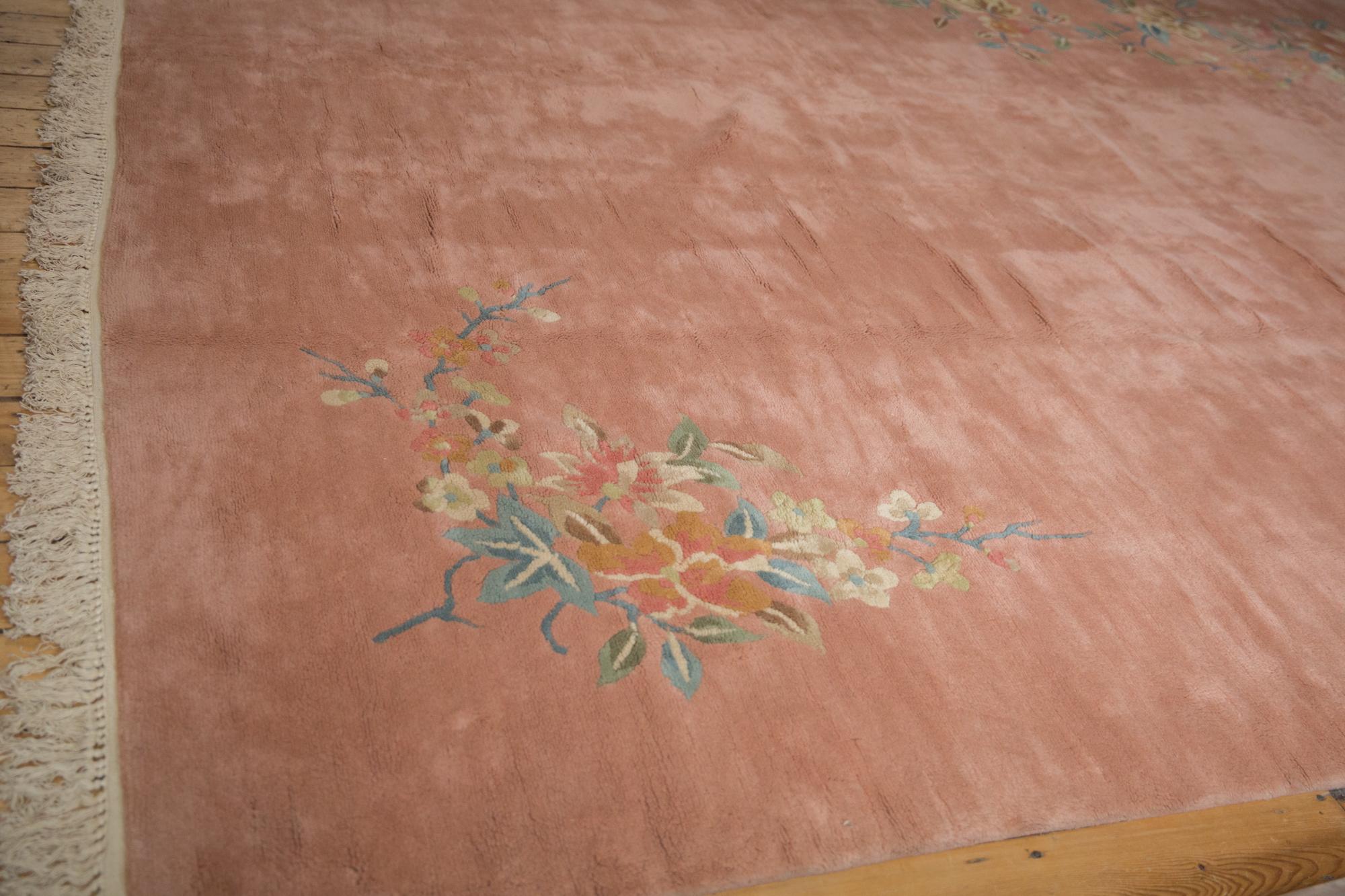 Hand-Knotted Vintage Japanese Art Deco Design Carpet For Sale