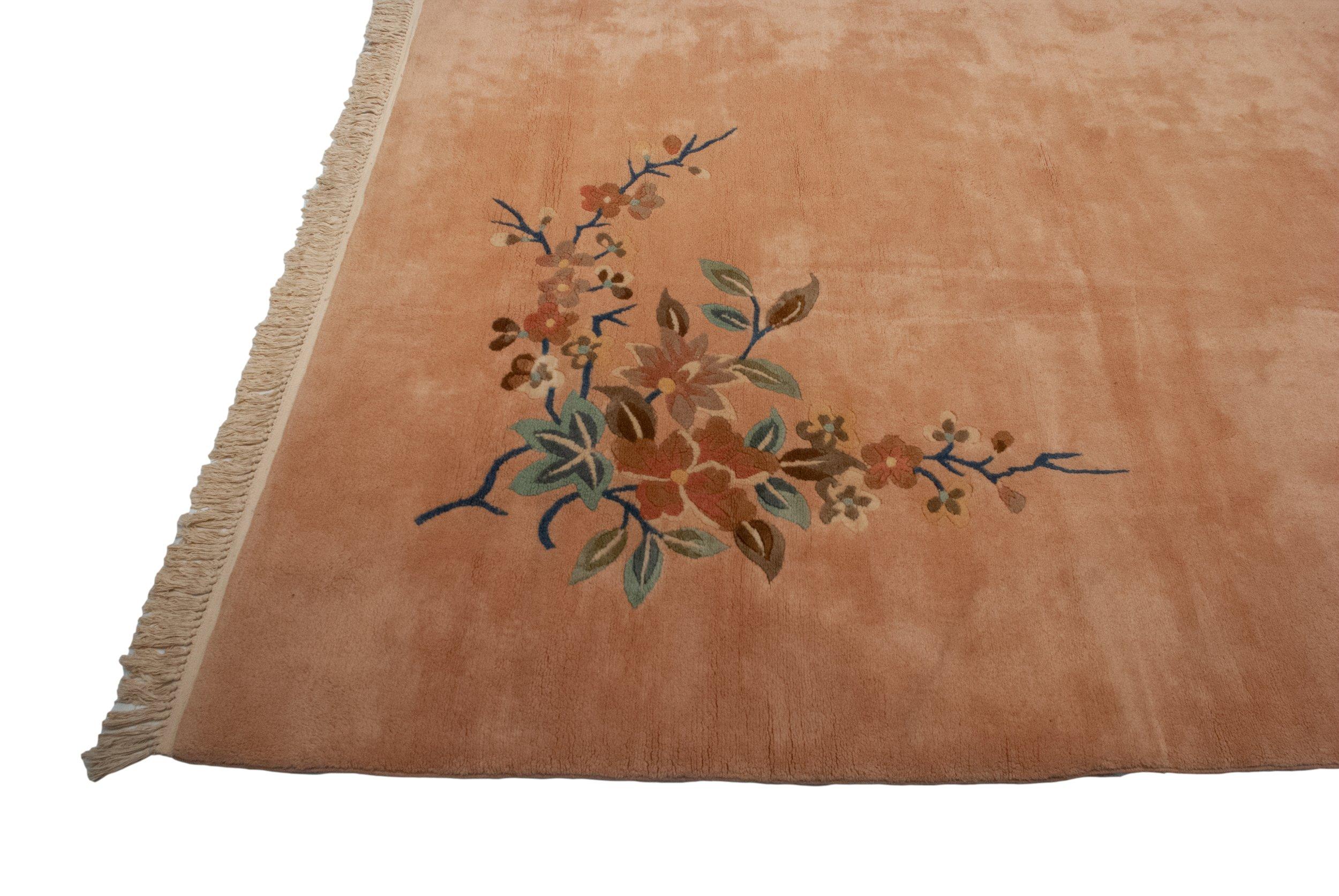 Mid-20th Century Vintage Japanese Art Deco Design Carpet For Sale