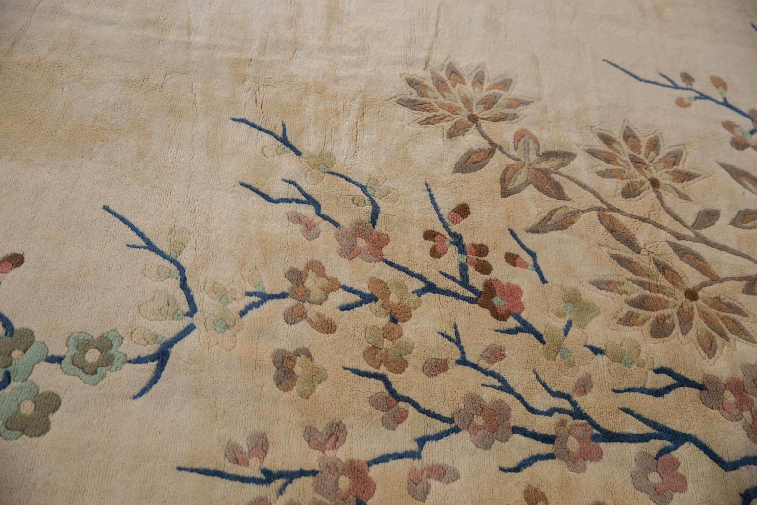 Japanischer Vintage-Teppich im Art-déco-Design (Wolle) im Angebot