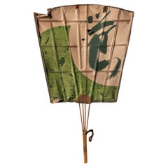 Vintage Japanese Bamboo and Paper ''Uchiwa'' Fan, 20th Century