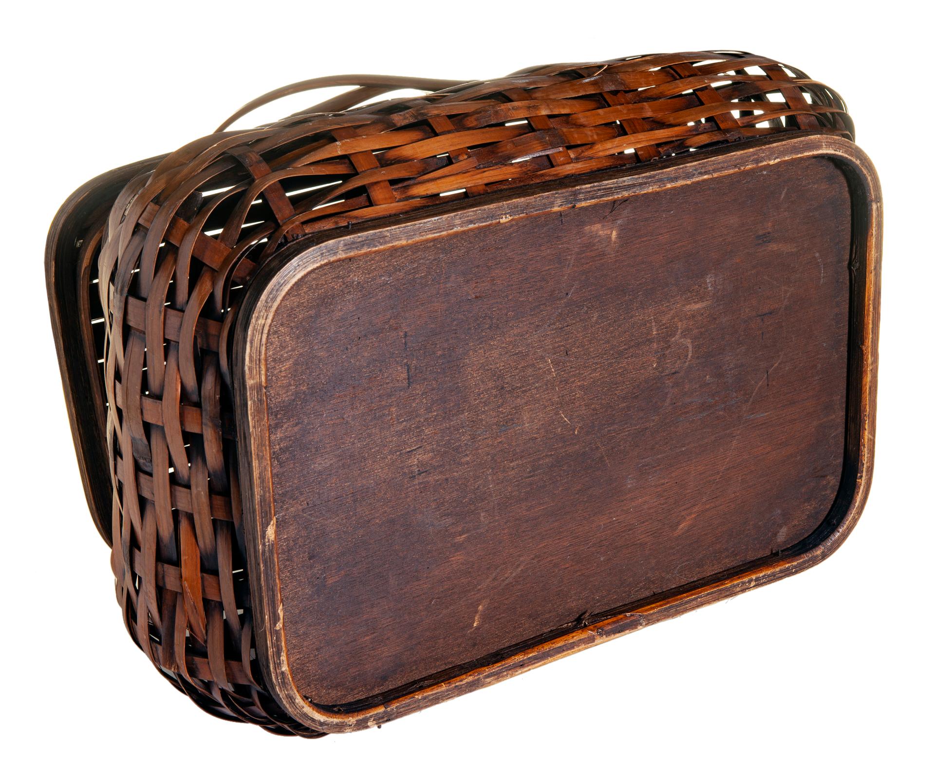 Anglo-Japanese Vintage Japanese Bamboo Picnic Basket For Sale