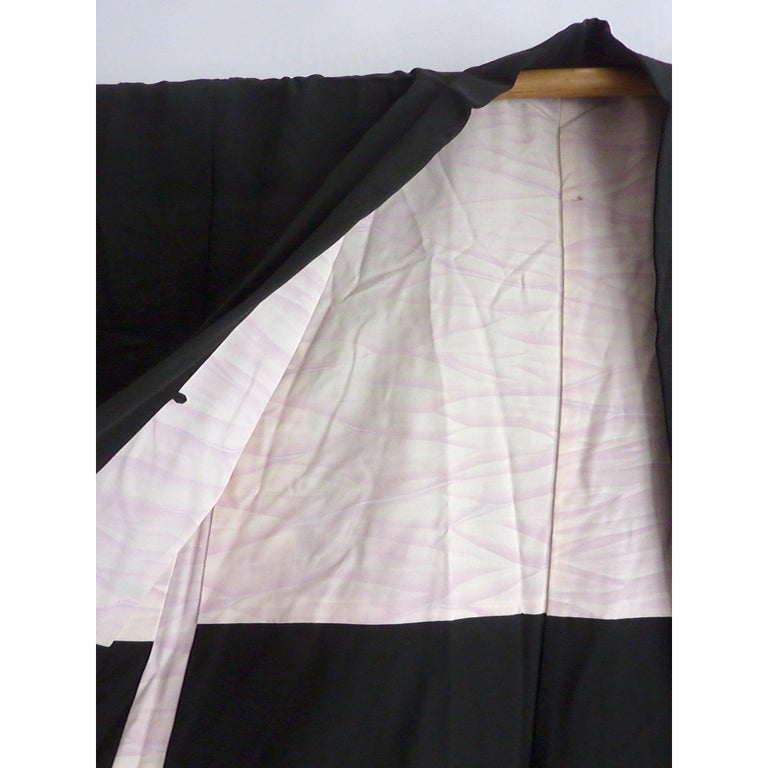 Vintage Japanese black silk embroidered short Kimono Jacket at 1stDibs ...