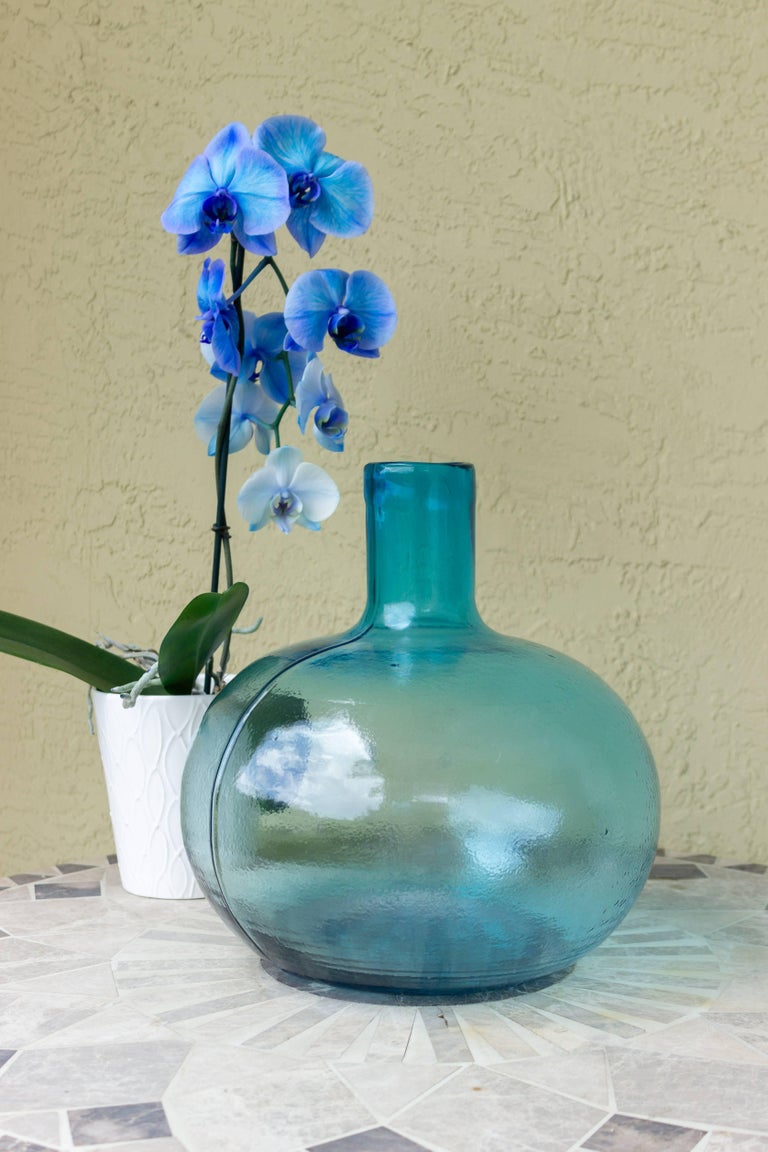 Vintage Japanese Blue Glass Bottles at 1stDibs