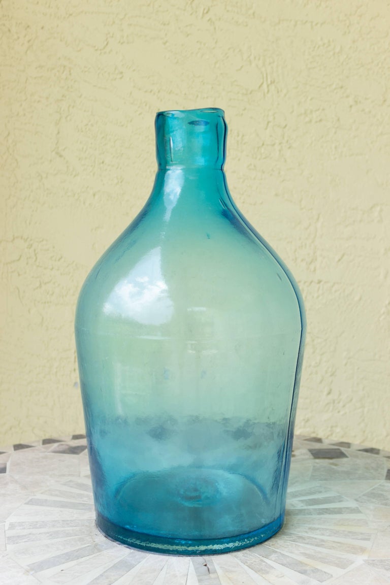 Vintage Japanese Blue Glass Bottles at 1stDibs