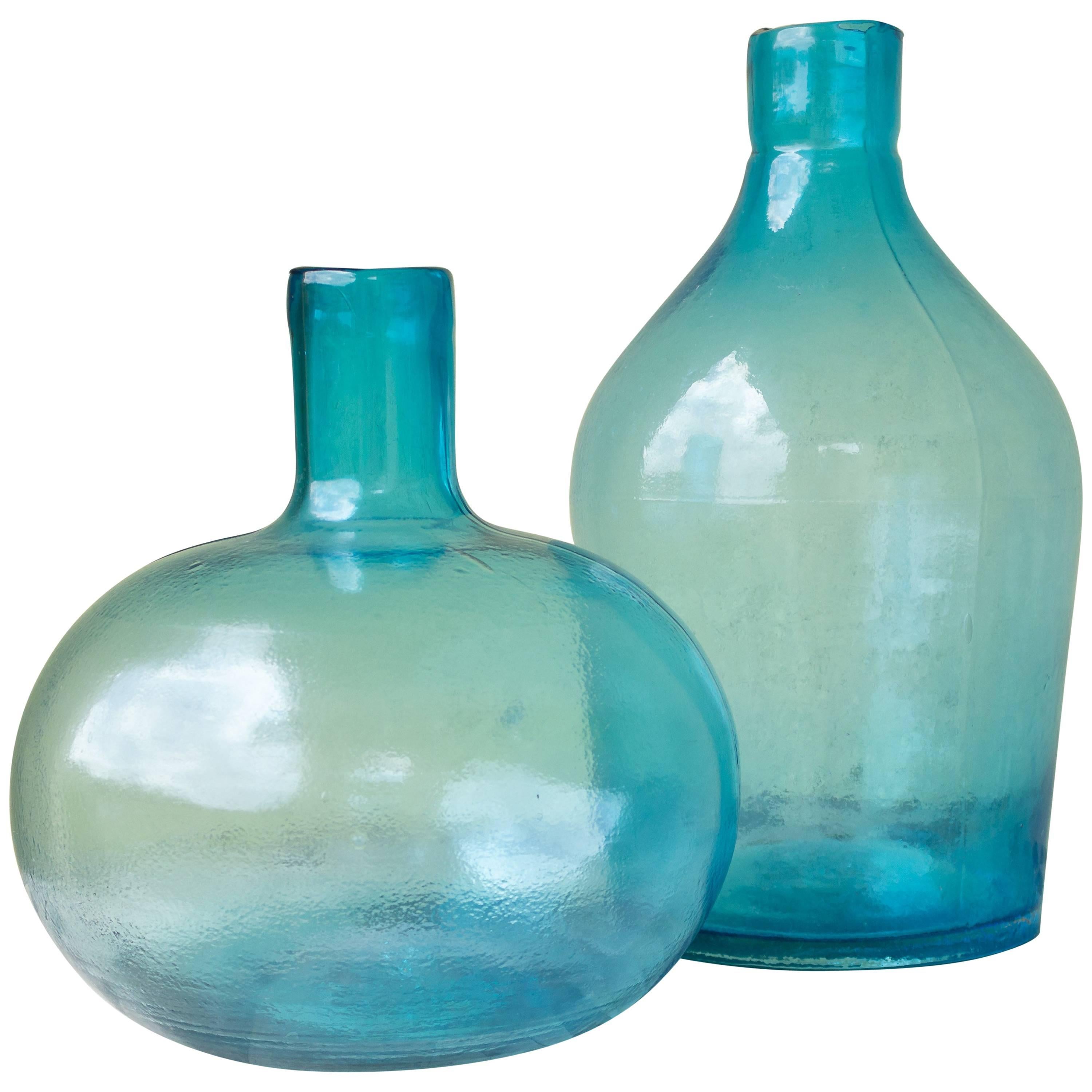 Vintage Japanese Blue Glass Bottles at 1stDibs blue glass bottles