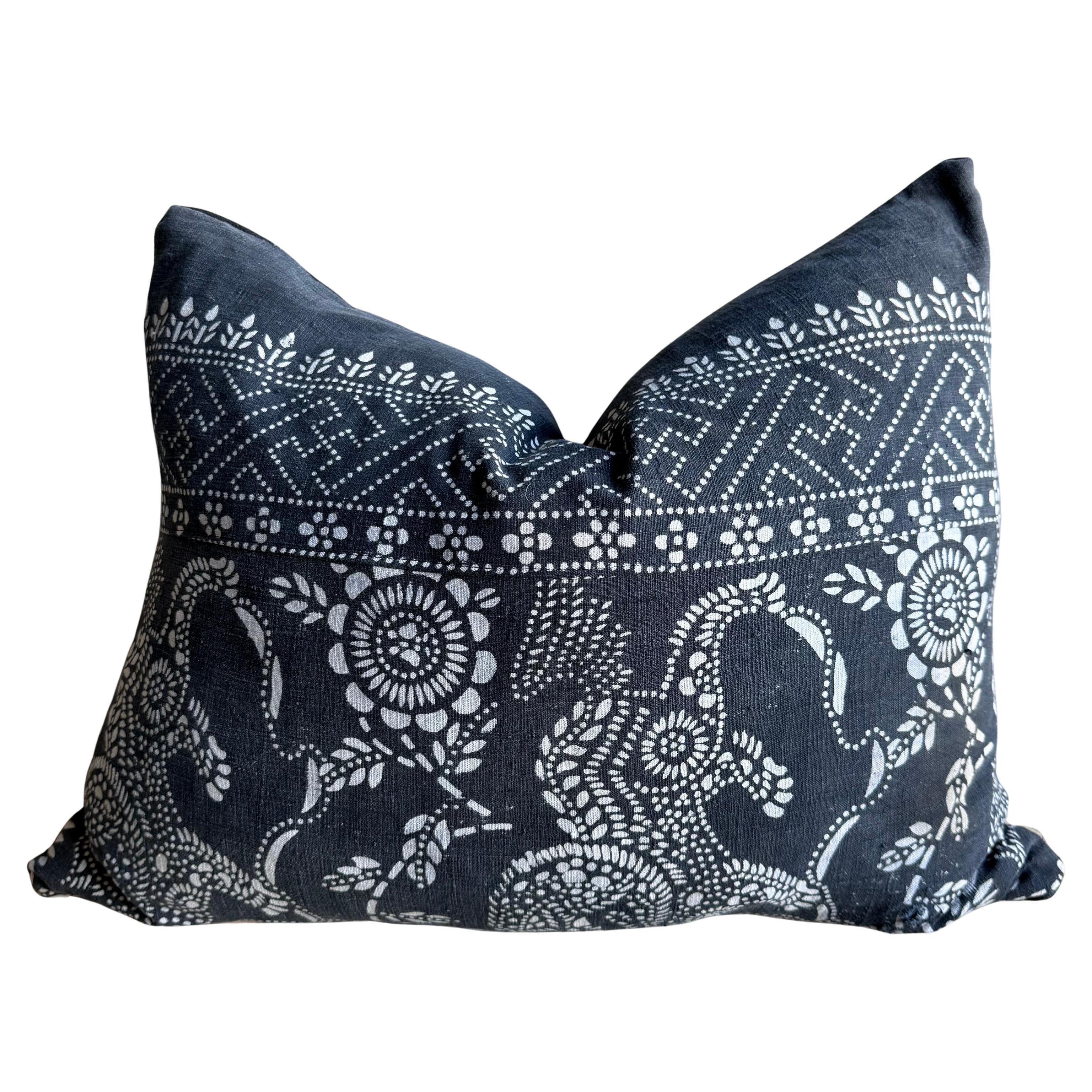 Cuscino giapponese vintage in tessuto Boro