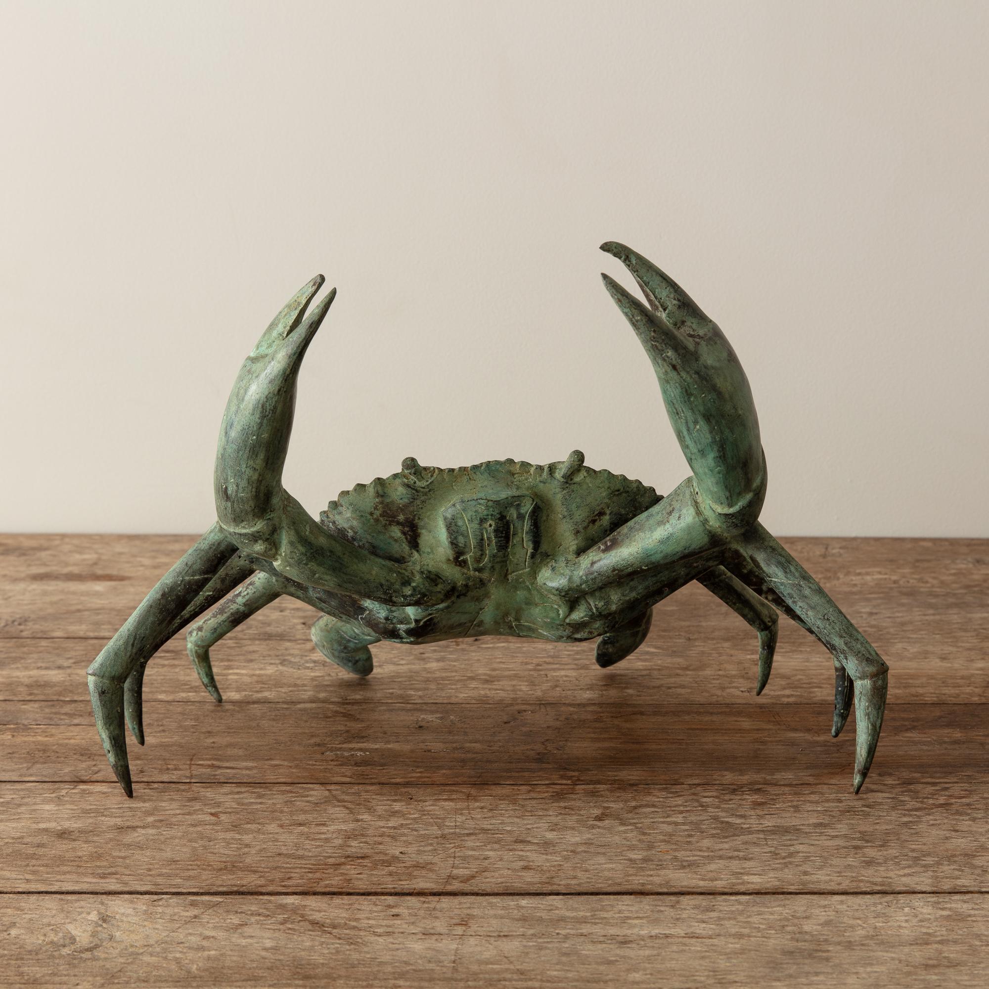 Crabe décoratif en bronze d'origine japonaise 