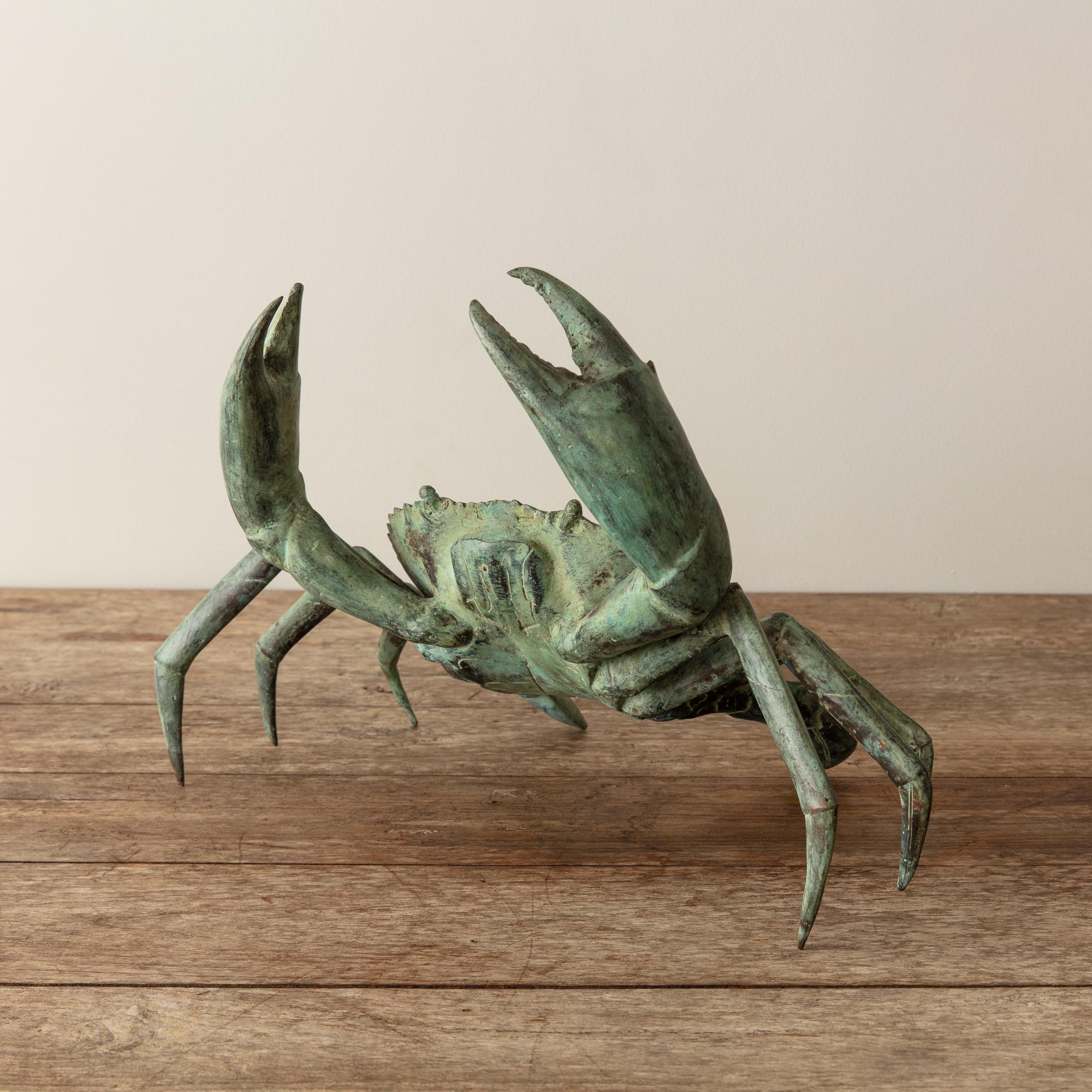 Japonais Grand crabe japonais vintage en bronze