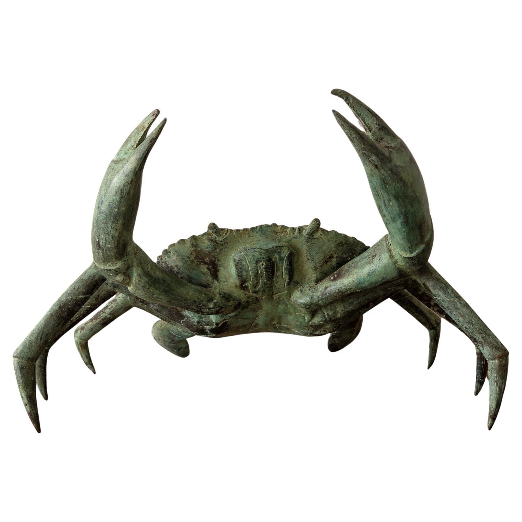 Vintage Japanese Bronze Crab, Large For Sale