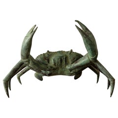 Grand crabe japonais vintage en bronze