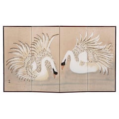 Vintage Japanese Byobu Folding Screen