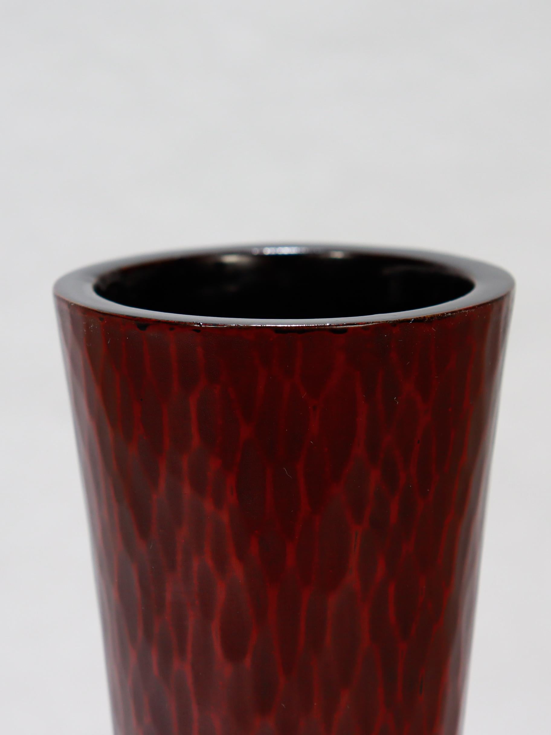 Vintage Japanese geschnitzt & lackiert Holz Vase im Angebot 5
