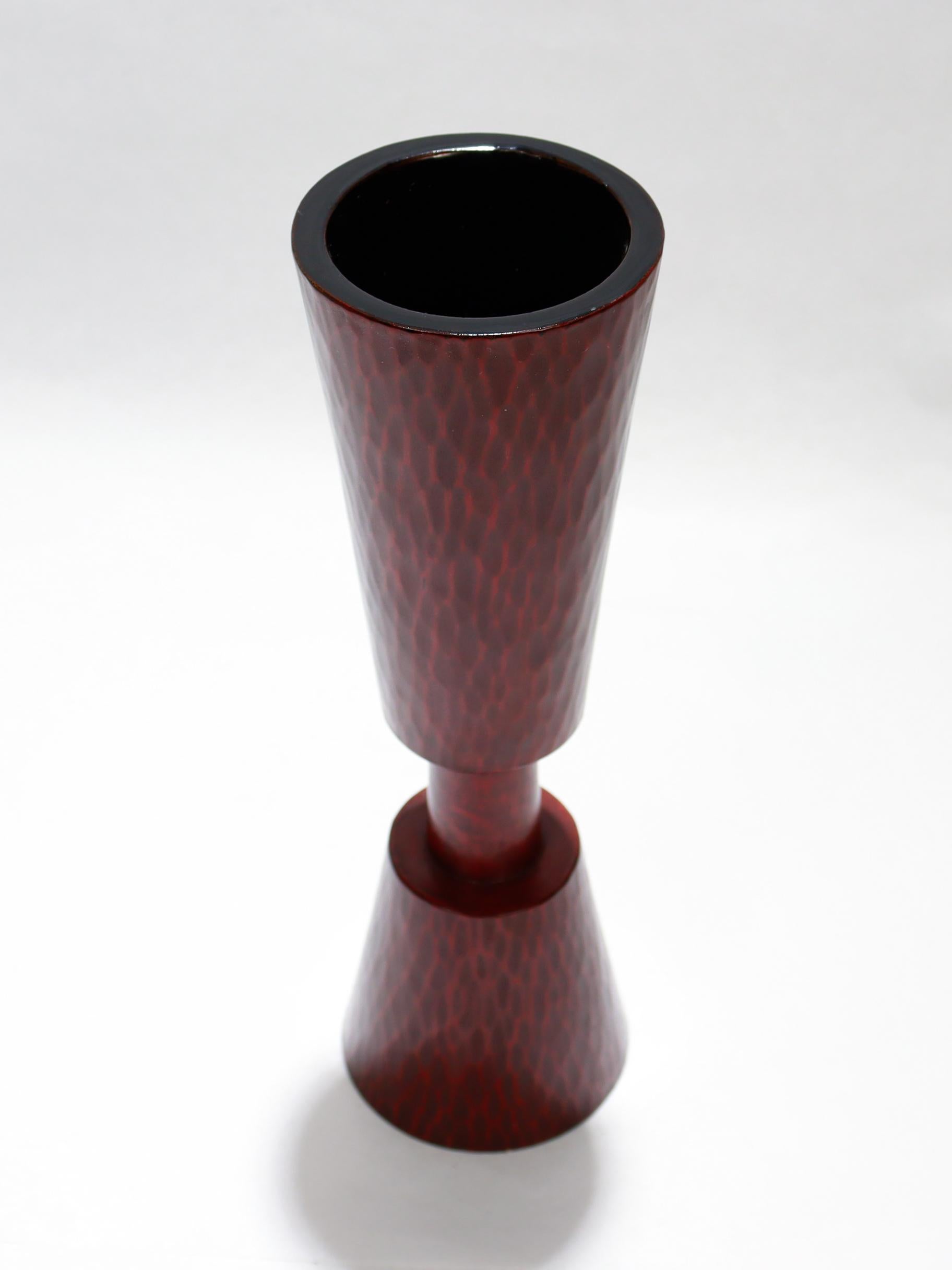 Vintage Japanese geschnitzt & lackiert Holz Vase im Zustand „Gut“ im Angebot in Philadelphia, PA