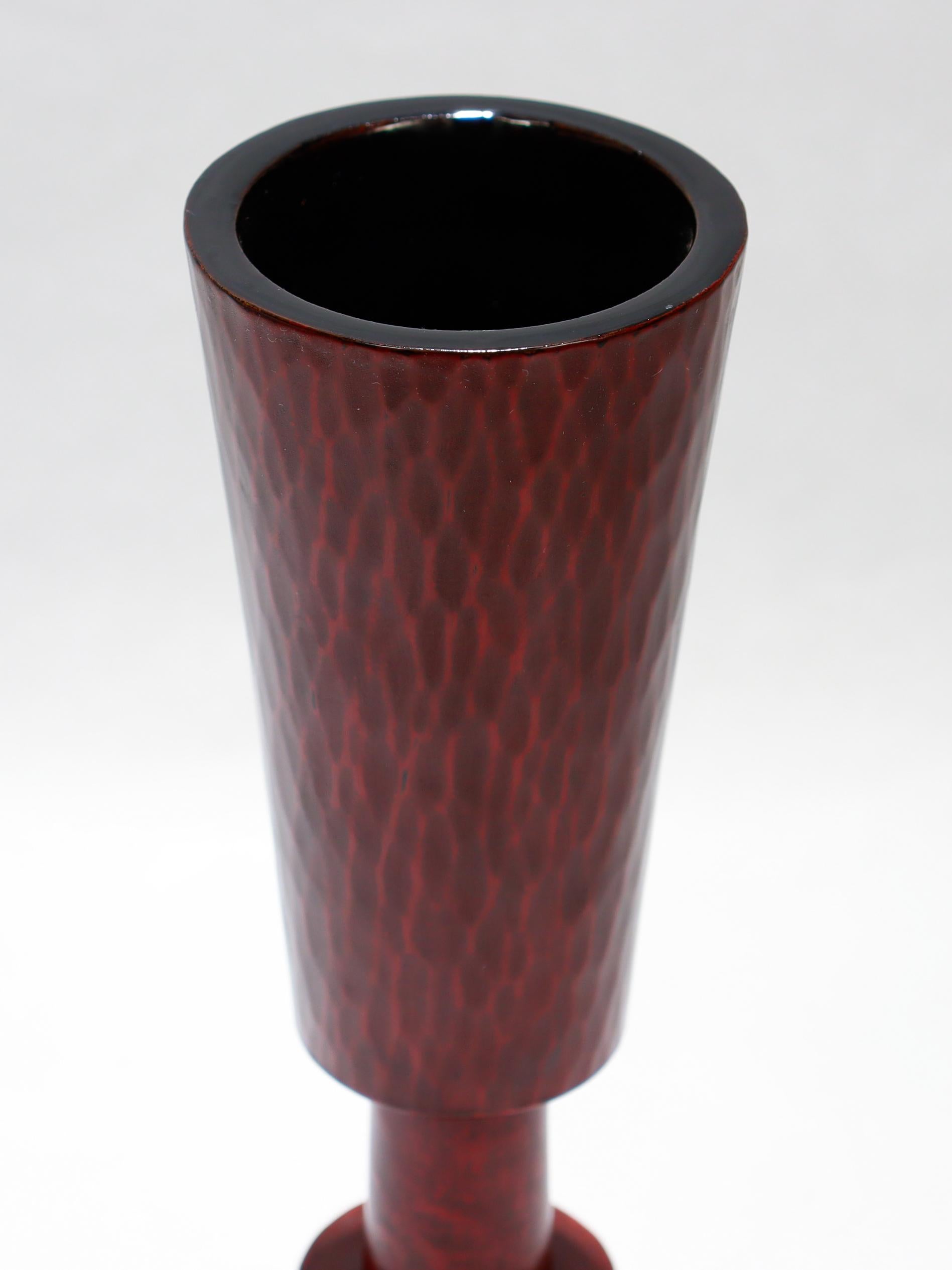 Vintage Japanese geschnitzt & lackiert Holz Vase (20. Jahrhundert) im Angebot