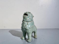 Vintage Japanese Celadon Glazed Shishi Lion Censer, Taisho/Showa, c 1930, Japan