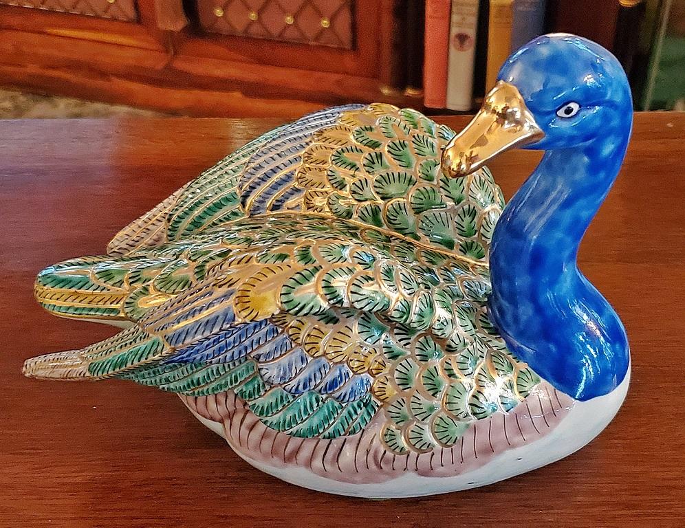 Vintage Japanese Ceramic Gilt Duck 2