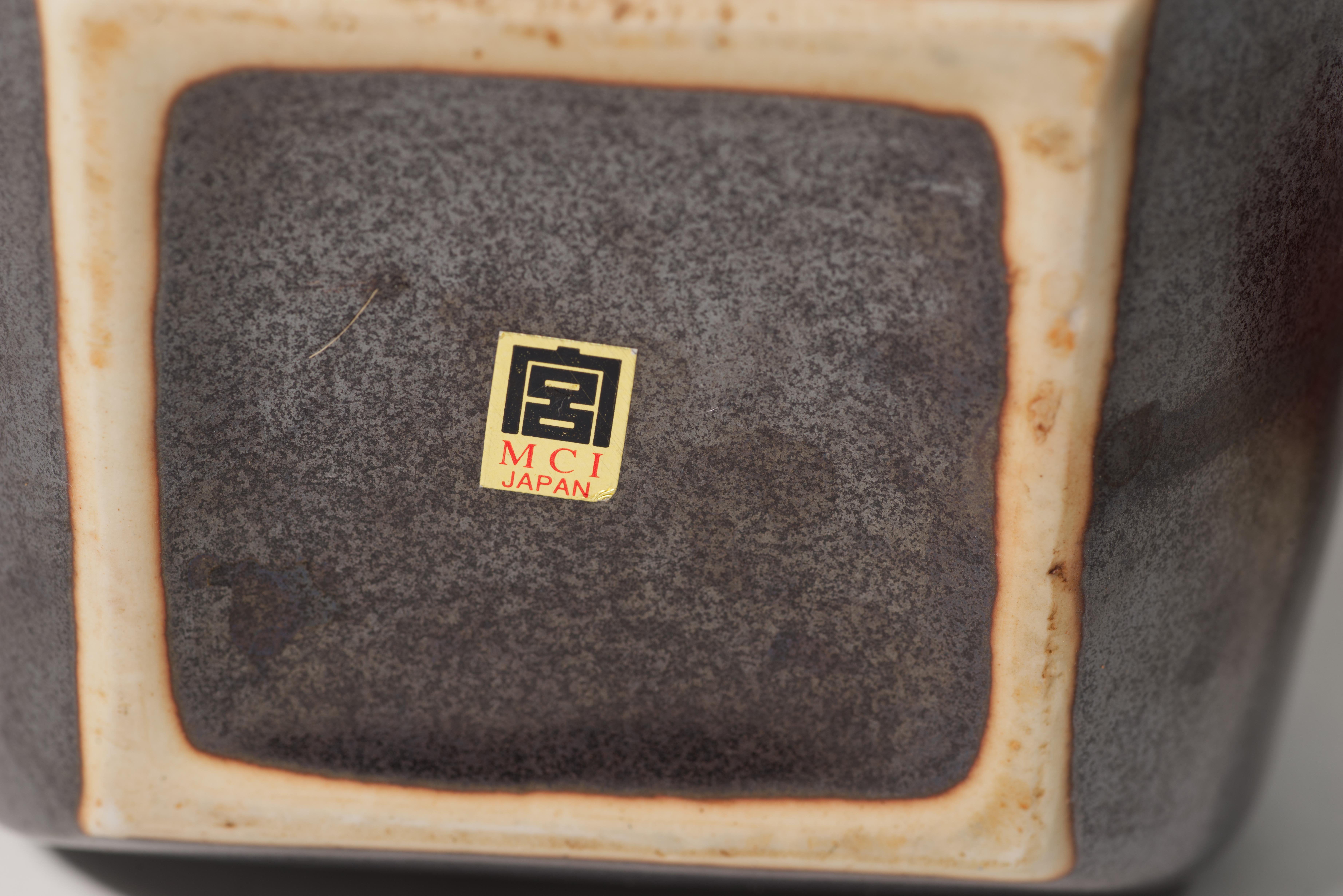 Tetera japonesa vintage de cerámica con asa geométrica Cerámico en venta
