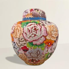 Vintage Japanese Cloisonne Ginger Jar