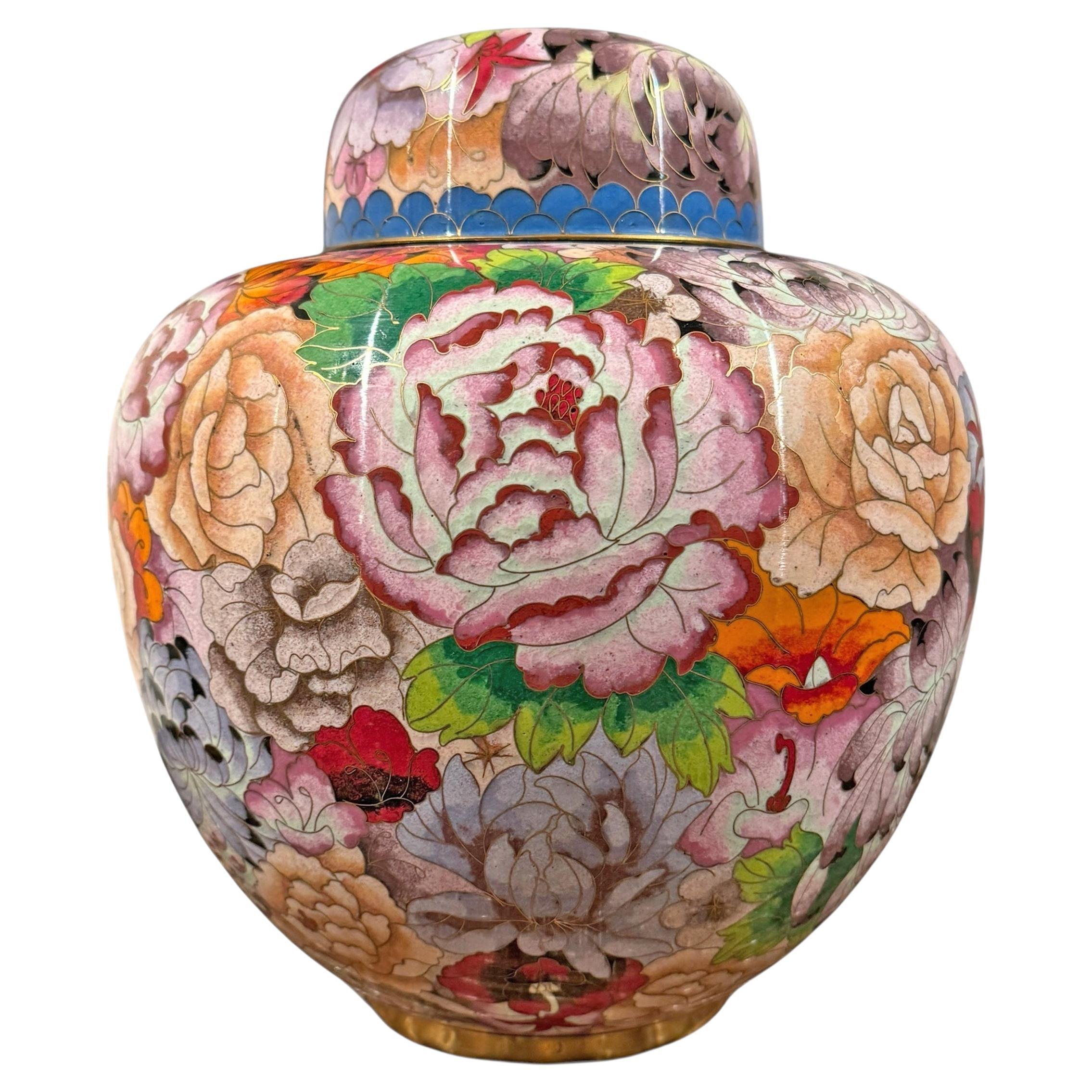 Pot à gingembre vintage en cloisonné japonais