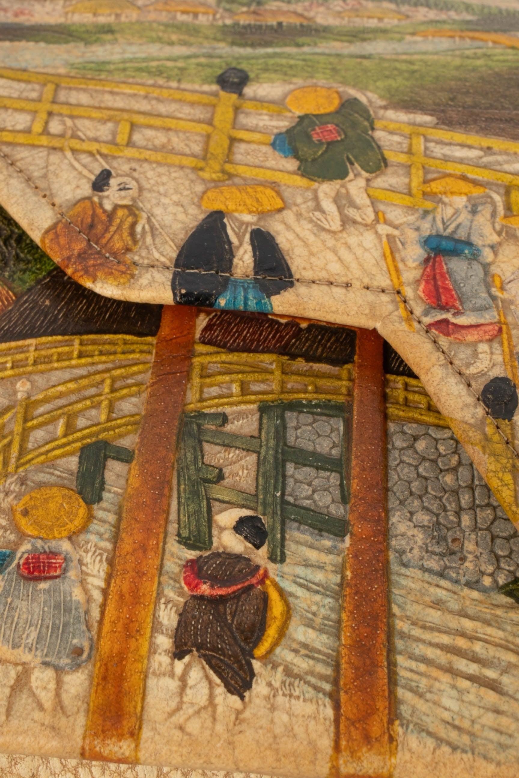 Vintage Japanese Clutch Leather Bag, 1930s 5