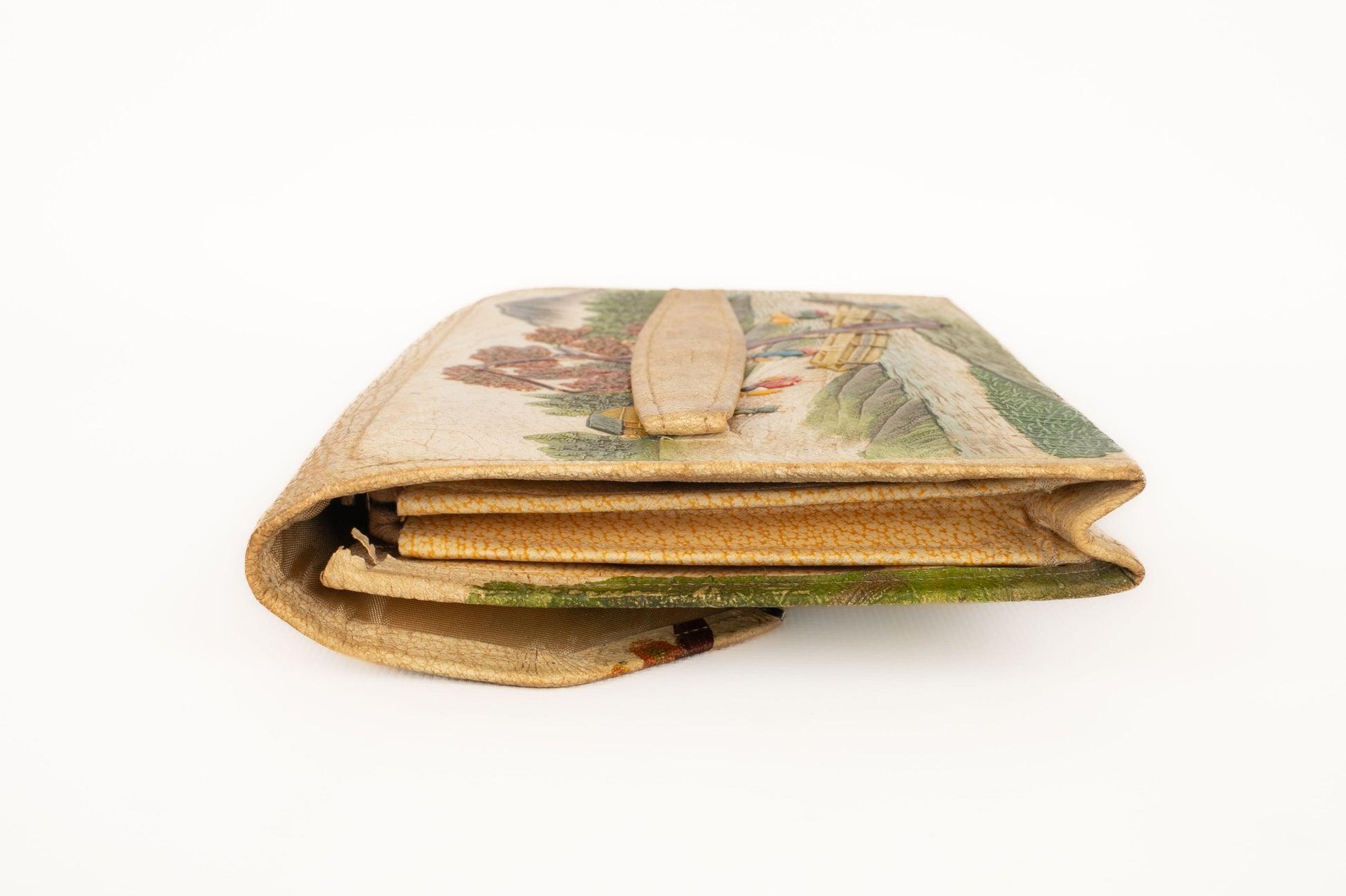 Vintage Japanese Clutch Leather Bag, 1930s 1