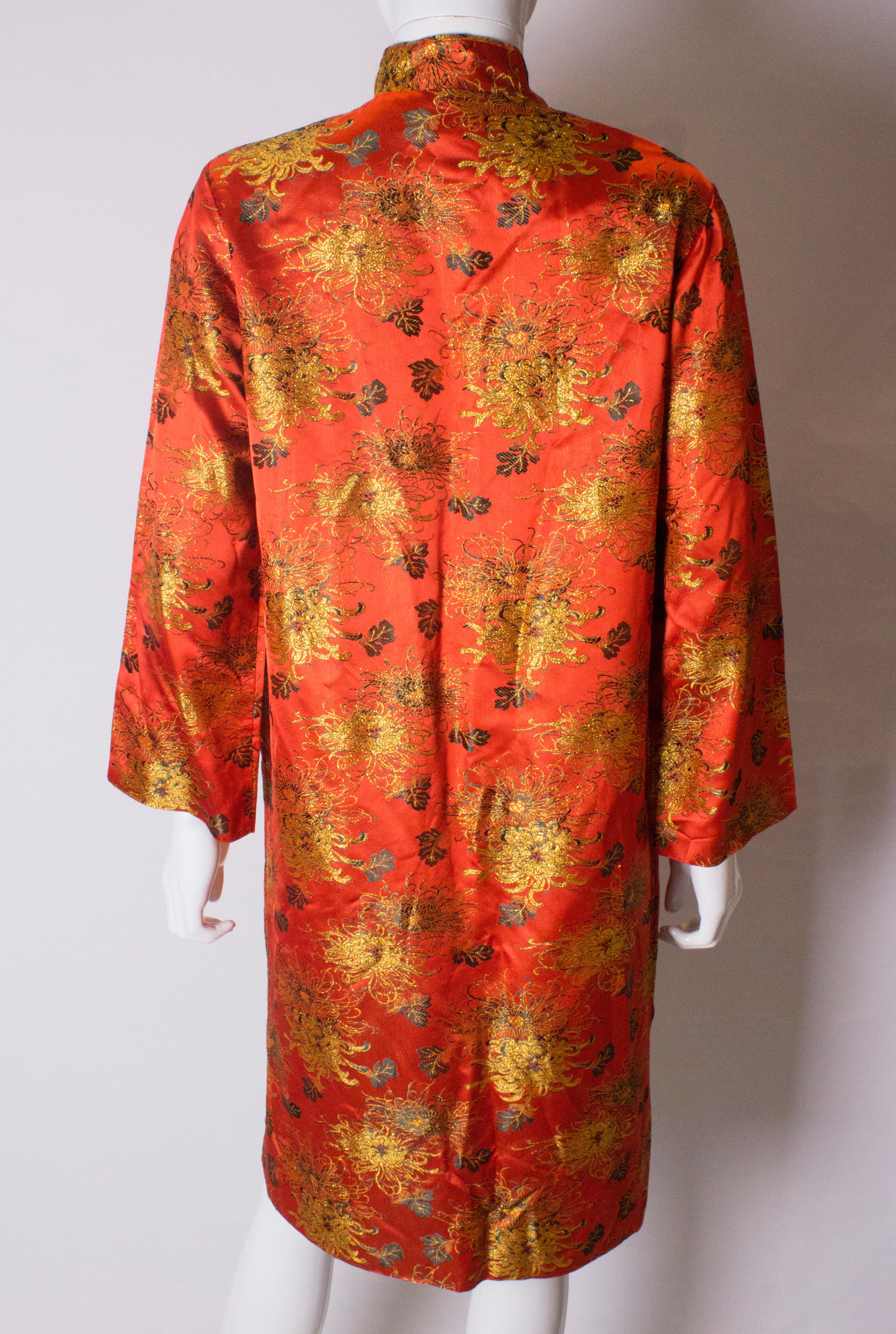 Vintage Chinease Coat /Jacket with Crysanthemum Detail For Sale 3