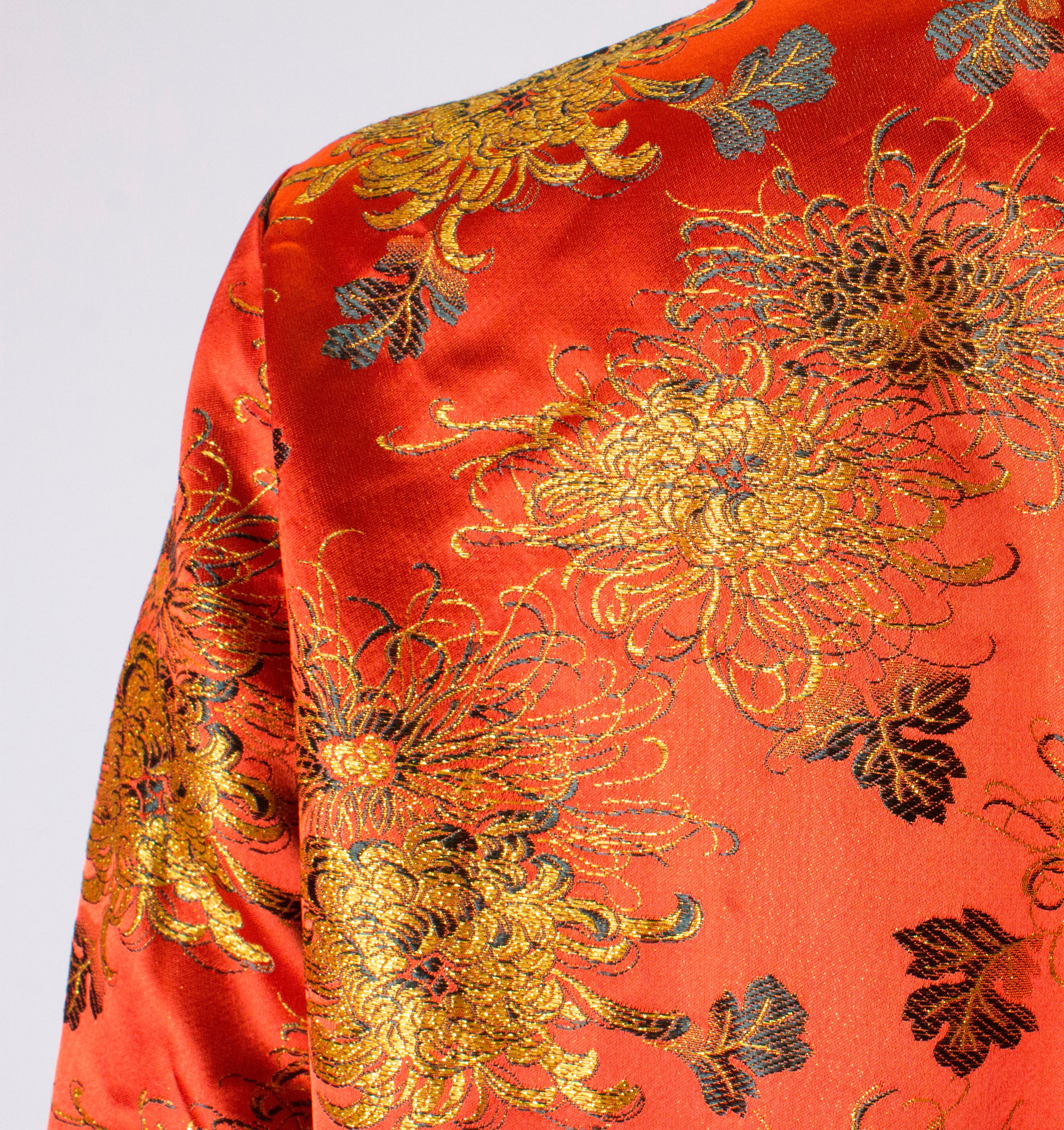 Vintage Chinease Coat /Jacket with Crysanthemum Detail For Sale 4