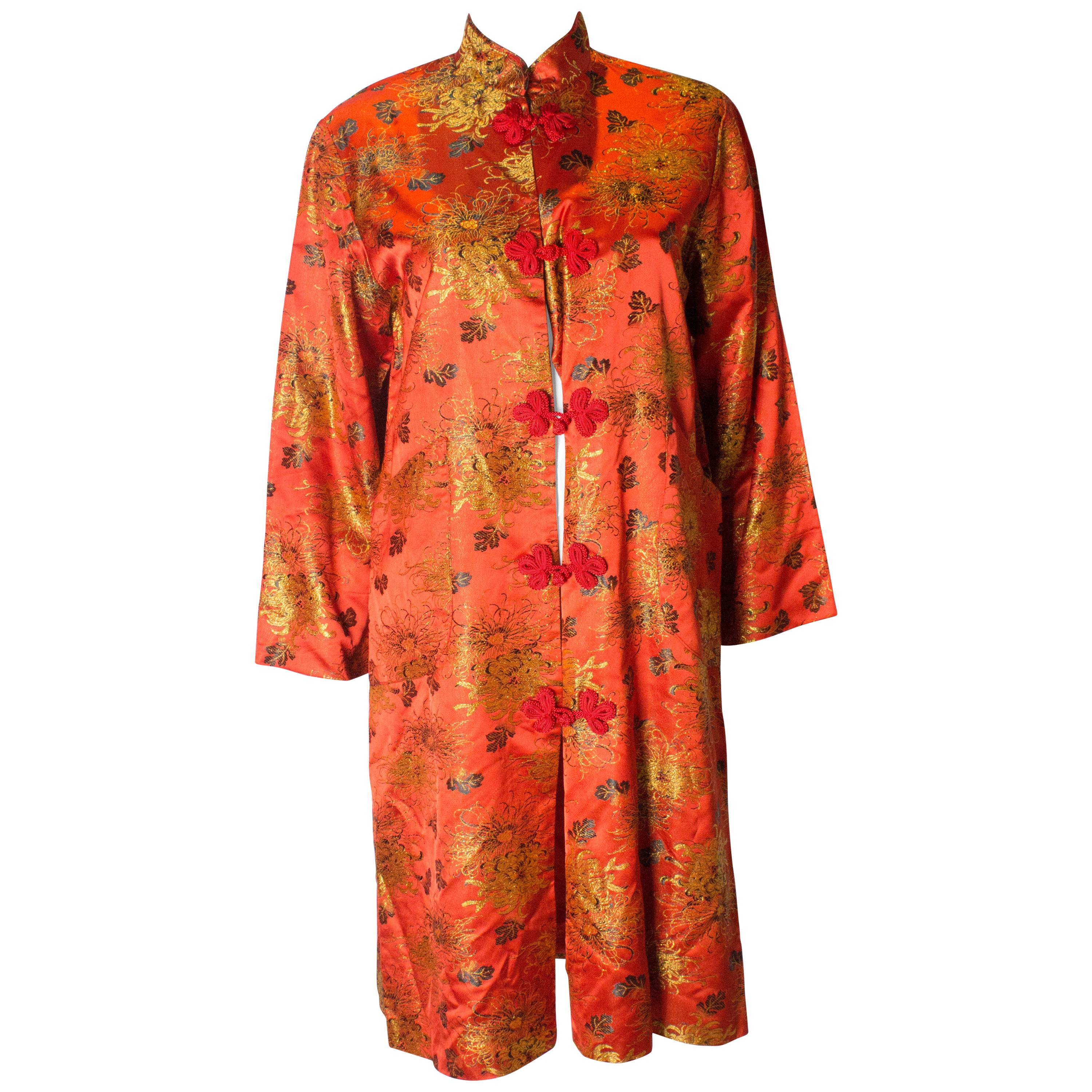 Vintage Chinease Coat /Jacket with Crysanthemum Detail