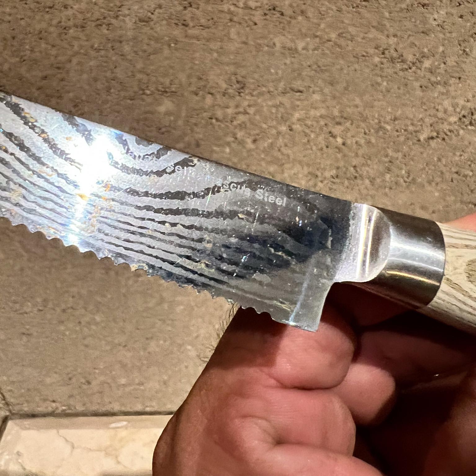 Vintage Japanese Damascus Steel Steak Knife Set of Four im Angebot 1