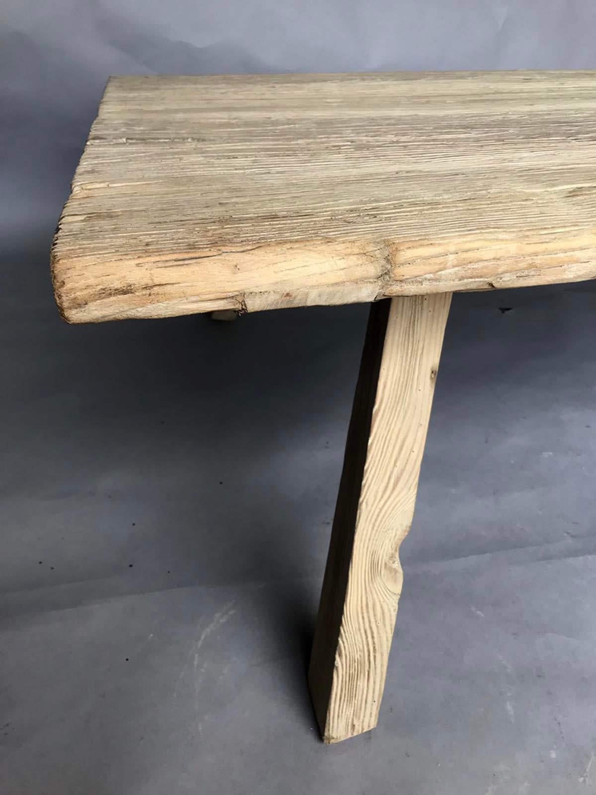 Rustic Vintage Japanese Elm Wood Coffee Table For Sale