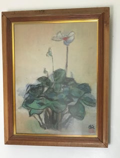 Vintage Japanese Fine Art Painting Water Lillies Asian Antiques 中国古董