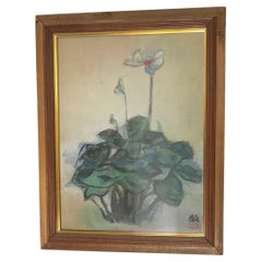Vintage Japanese Fine Art Painting Water Lillies Asian Antiques 中国古董