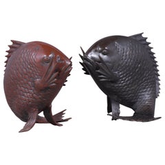 Vintage Japanese Fish Sculptures