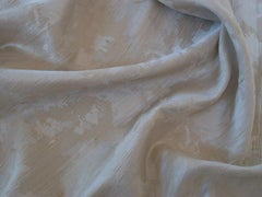 Vintage Japanese Floral Silk Damask Fabric - Pearl Gray - 100% Silk - C.1950's