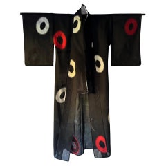 Retro Japanese Gauze Kimono with Embroidery Modern Design