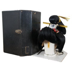 Vintage Japanese Geisha Katsura Okimono Theatre Hair Wig & Case
