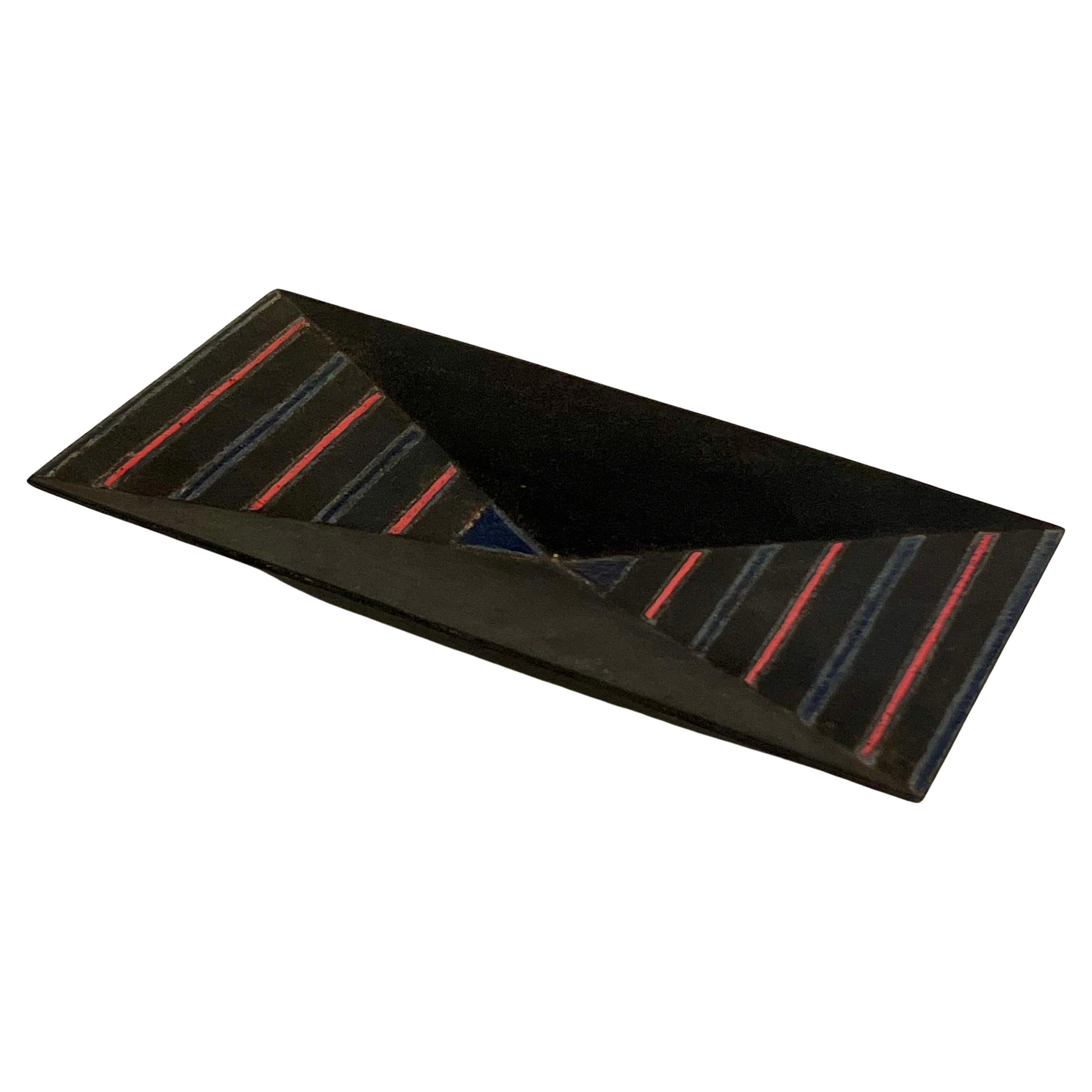Vintage Japanese Geometric Iron Catch-All Tray c1960s