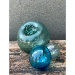 Vintage Japanese Glass Buoys - Set of 5