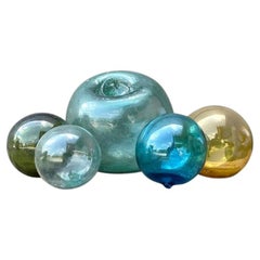 Vintage Japanese Glass Buoys - Set of 5