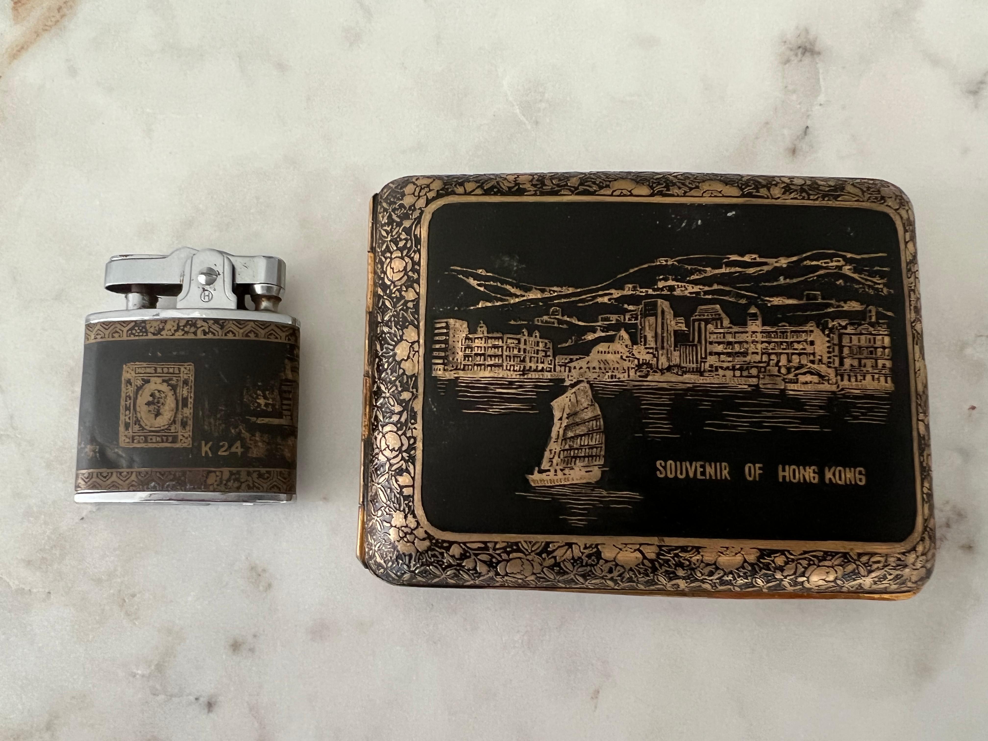 vintage cigarette case with lighter